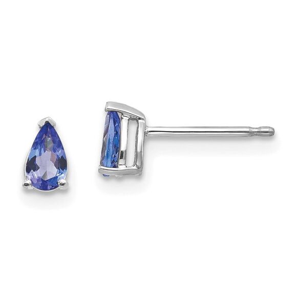 Kazi Luxury 14k White Gold Tanzanite Earrings